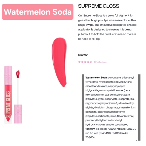 Jeffree Star Supreme Gloss in "Watermelon Soda" - Picture 1 of 4